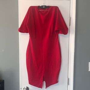 Boohoo Vibrant Red short Sleeve Dress